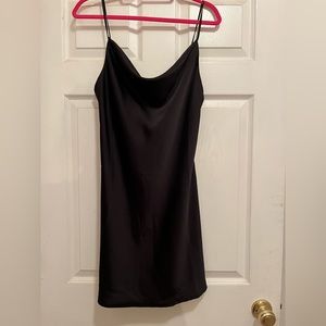 Black satin urban outfitters mini dress